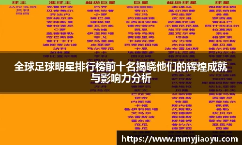 全球足球明星排行榜前十名揭晓他们的辉煌成就与影响力分析